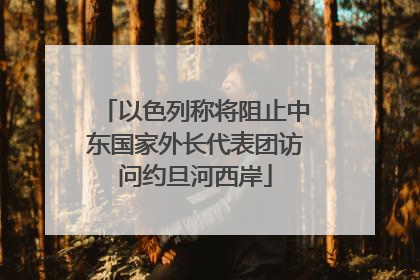 以色列称将阻止中东国家外长代表团访问约旦河西岸