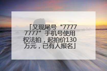又现尾号“77777777”手机号使用权法拍，起拍价130万元，已有人报名