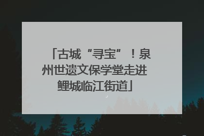 古城“寻宝”！泉州世遗文保学堂走进鲤城临江街道