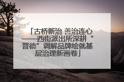 古桥新治 善治连心——西街派出所深耕“晋德”调解品牌绘就基层治理新画卷