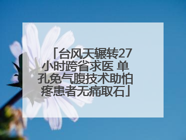 台风天辗转27小时跨省求医 单孔免气腹技术助怕疼患者无痛取石