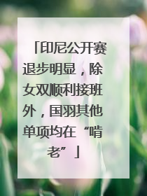 印尼公开赛退步明显，除女双顺利接班外，国羽其他单项均在“啃老”