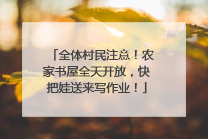 全体村民注意！农家书屋全天开放，快把娃送来写作业！