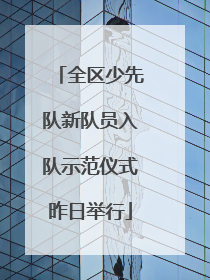 全区少先队新队员入队示范仪式昨日举行
