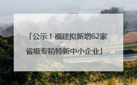 公示！福建拟新增62家省级专精特新中小企业