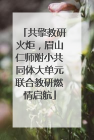 共擎教研火炬，眉山仁师附小共同体大单元联合教研燃情启航