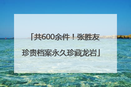 共600余件！张胜友珍贵档案永久珍藏龙岩
