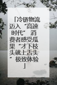 冷链物流迈入“高速时代” 消费者感受瓜果“才下枝头就上舌头”极致体验
