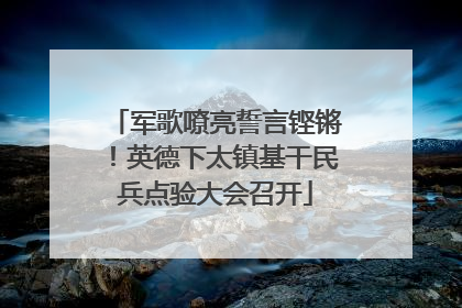 军歌嘹亮誓言铿锵！英德下太镇基干民兵点验大会召开