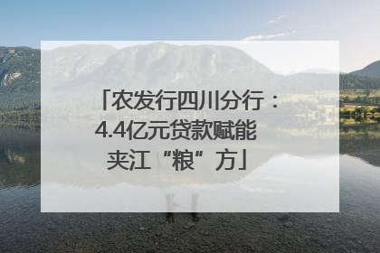 农发行四川分行：4.4亿元贷款赋能夹江“粮”方