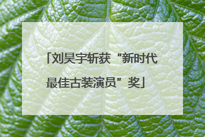 刘昊宇斩获“新时代最佳古装演员”奖