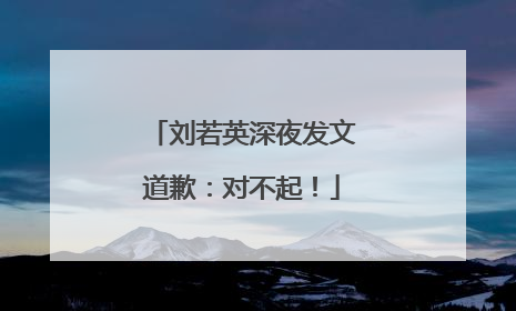 刘若英深夜发文道歉：对不起！