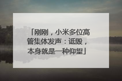 刚刚，小米多位高管集体发声：诋毁，本身就是一种仰望