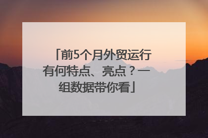 前5个月外贸运行有何特点、亮点？一组数据带你看
