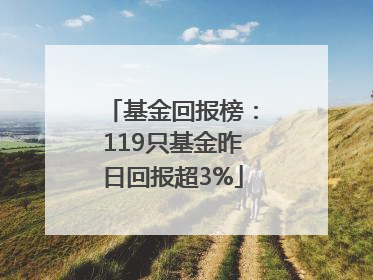 基金回报榜：119只基金昨日回报超3%