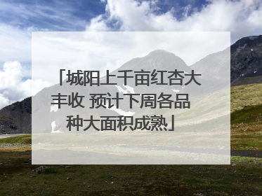 城阳上千亩红杏大丰收 预计下周各品种大面积成熟