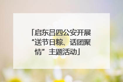 启东吕四公安开展“送节日粽、话团聚情”主题活动