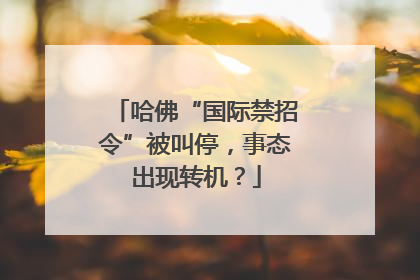 哈佛“国际禁招令”被叫停，事态出现转机？
