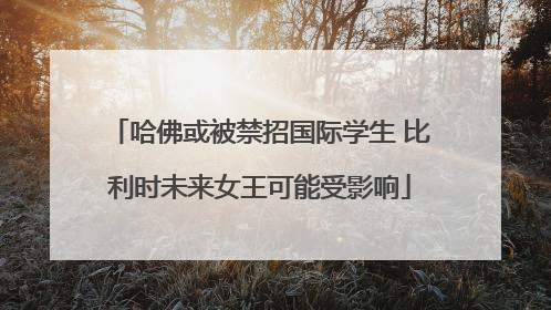 哈佛或被禁招国际学生 比利时未来女王可能受影响