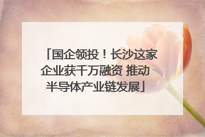 国企领投！长沙这家企业获千万融资 推动半导体产业链发展