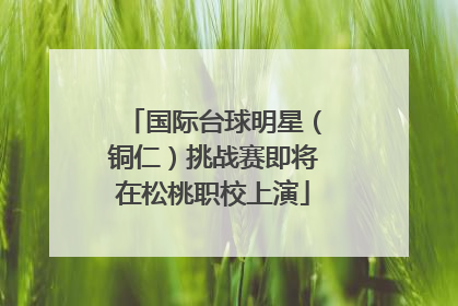 国际台球明星（铜仁）挑战赛即将在松桃职校上演