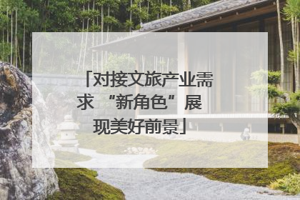 对接文旅产业需求 “新角色”展现美好前景