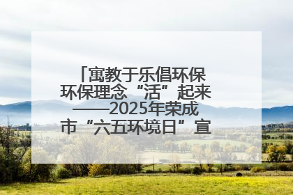 寓教于乐倡环保 环保理念“活”起来——2025年荣成市“六五环境日”宣传活动圆满举行