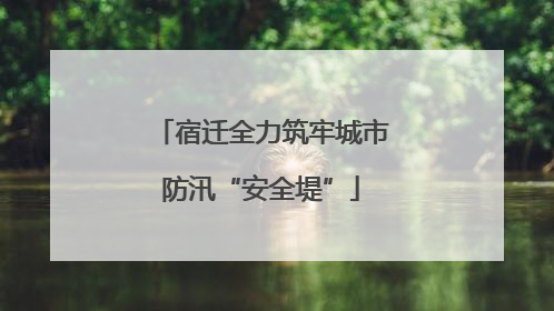 宿迁全力筑牢城市防汛“安全堤”