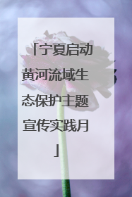 宁夏启动黄河流域生态保护主题宣传实践月