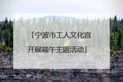 宁波市工人文化宫开展端午主题活动