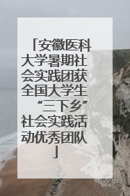 安徽医科大学暑期社会实践团获全国大学生“三下乡”社会实践活动优秀团队