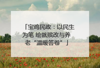 宝鸡民政：以民生为笔 绘就殡改与养老“温暖答卷”