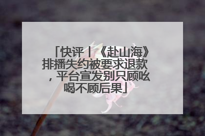快评丨《赴山海》排播失约被要求退款，平台宣发别只顾吆喝不顾后果