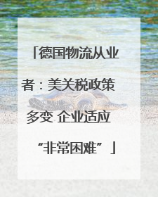 德国物流从业者：美关税政策多变 企业适应“非常困难”
