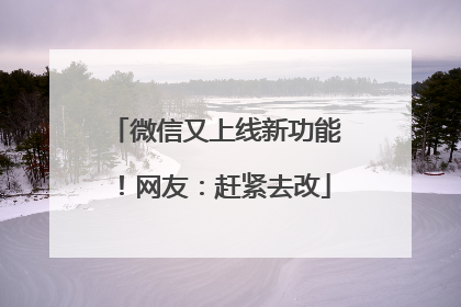 微信又上线新功能！网友：赶紧去改