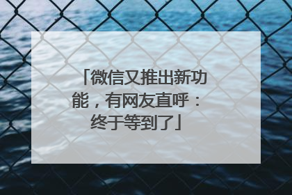微信又推出新功能，有网友直呼：终于等到了