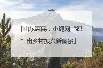 山东惠民：小绳网“织”出乡村振兴新图景