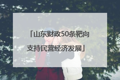 山东财政50条靶向支持民营经济发展