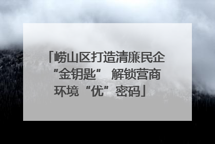 崂山区打造清廉民企“金钥匙” 解锁营商环境“优”密码