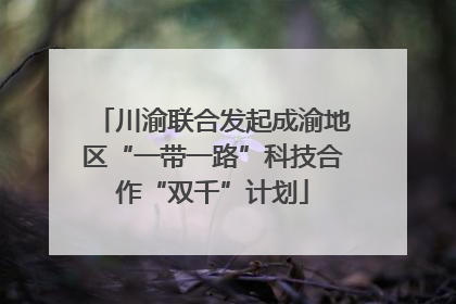 川渝联合发起成渝地区“一带一路”科技合作“双千”计划