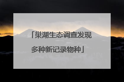 巢湖生态调查发现多种新记录物种