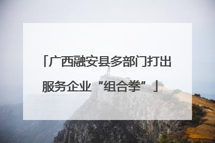 广西融安县多部门打出服务企业“组合拳”