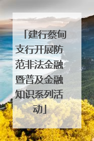 建行蔡甸支行开展防范非法金融暨普及金融知识系列活动