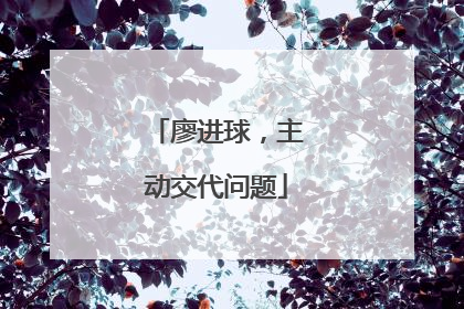 廖进球，主动交代问题