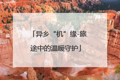 异乡“机”缘-旅途中的温暖守护