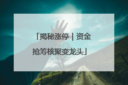 揭秘涨停｜资金抢筹核聚变龙头