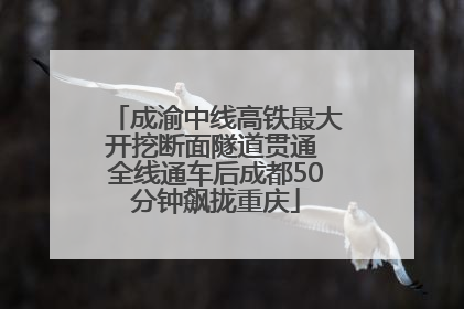 成渝中线高铁最大开挖断面隧道贯通 全线通车后成都50分钟飙拢重庆