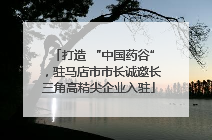 打造 “中国药谷”，驻马店市市长诚邀长三角高精尖企业入驻