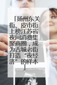 扬州东关街、皮市街上榜江苏省夜间消费集聚商圈，成为古城老街打造“夜经济”的样本