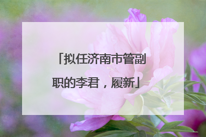 拟任济南市管副职的李君，履新